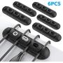 Cable Clips, 6pcs Cord Management Organizer, Silicone Adhesive Hooks, Wire Cord Holder for Power Cords and Magnetic Charging Cables, PC, Office, Car and Home (4 Slots, 3 Magnetic Tips Hole)