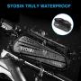 SYOSIN Bike Phone Front Frame Bag,Waterproof Bicycle Phone Mount Bag with Touch Screen Rain Cover Large Capacity Phone Case Compatible with iPhone 7 8 Plus xs max for Below 6.5 inches