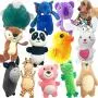 Jalousie 12 Pack Plush Animal Dog Toy Dog Squeaky Toys Cute Pet Plush Toys Stuffed Puppy Chew Toys for Small Medium Dog Puppy Pets - Bulk Dog Toys