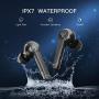 Wireless Earbuds Bluetooth 5.0 with Charging Case, Wireless Earphones with Mic Enhanced Bass, Long Playtime, IPX7 Waterproof, Smart Touch Control, HD Stereo Sport Headset for Work/Running/Travel Black