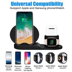 Wireless Charger, 3 in 1 Charging Station for Apple, Wireless Charging Stand Apple Watch Charger for Apple Watch and iPhone Airpod Compatible for iPhone X/XS/XR/Xs Max/8 Plus iWatch Airpods1 2.