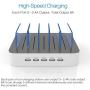 Charging Station for Multiple Devices MSTJRY 5 Port Multi USB Charger Station with Power Switch for Cell Phone Tablets (White, 5 Mixed Short Cables Included)