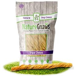 Nature Gnaws Tripe Twists for Dogs - Premium Natural Beef Sticks - Simple Single Ingredient Crunchy Dog Chew Treats - Rawhide Free