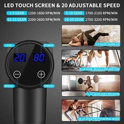 Muscle Massage Gun, Portable Percussion Massager Gun 20 Speeds Handheld Body Muscle Massager, Professional Deep Tissue Massage Gun Lrgiral Le6 Electric Massage Gun for Athletes with 6 Massage Heads