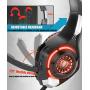 Gaming Headset,Computer Headsets PC 3.5mm Plug Headphones,Lightweight Headset,LED Light,Volume Control,Noise Canceling Mic,for PS4,PC,Xbox ONE,Tablet,Phone,Laptop,Mac Controller (red)