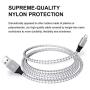 UNEN iPhone Charger [3-3-6-6-10FT, MFi Certified Lightning Cable] Nylon Braided USB Fast Charging Compatible iPhone 11 Pro Max Xs X XR 8 7 6s 6 SE 5 5s 5c iPad iPod–Upgraded