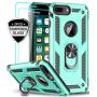 iPhone 8 Plus Case, iPhone 7 Plus Case, iPhone 6 Plus Case with Tempered Glass Screen Protector [2Pack], LeYi Military Grade Phone Case with Rotating Holder Kickstand for Apple iPhone 6s Plus, Mint