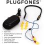 Plugfones FreeReign VL Wireless Bluetooth in-Ear Earplug Earbuds- Noise Reduction Headphones with Noise Isolating Mic and Controls, Blue & Yellow