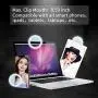 Selfie Ring Light [Upgraded Version], Rechargeable Portable Clip-on Selfie Fill Light with 36 LED for Smart Phone Laptop Photography, Camera Video, Girl Makes up Blue
