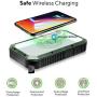 Solar Phone Charger 20000mAh Solar Charger for Cell Phone - Wireless Solar Power Charger Solar Powered Phone Chargers iPhone 6+Times - [Updated] Portable Power Bank -Solar Power Bank (Green)