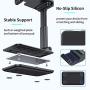 Nicwea Adjustable Cell Phone Stand, Foldable Portable Phone Holder Mobile Phone Mount for Desk Compatible with Samsung Galaxy/iPhone/iPad Mini/Kindle/Tablet, All Smartphones (Black)