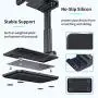 Nicwea Adjustable Cell Phone Stand, Foldable Portable Phone Holder Mobile Phone Mount for Desk Compatible with Samsung Galaxy/iPhone/iPad Mini/Kindle/Tablet, All Smartphones (Black) Nicwea Adjustable Cell Phone Stand, Foldable Portable Phone Holder Mobile Phone Mount for Desk Compatible with Samsung Galaxy/iPhone/iPad Mini/Kindle/Tablet, All Smartphones (Black)