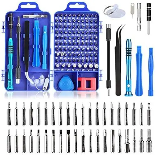 Apsung 110 in 1 Precision Screwdriver Set with Slotted, Phillips, Torx& More Bits, Non-Slip Magnetic Electronics Tool Kit for Repair iPhone, Android, Computer, Laptop, Watch, Glasses, PC etc (Blue) Apsung 110 in 1 Precision Screwdriver Set with Slotted, Phillips, Torx& More Bits, Non-Slip Magnetic Electronics Tool Kit for Repair iPhone, Android, Computer, Laptop, Watch, Glasses, PC etc (Blue)