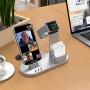 OLEBR 3 in 1 Charging Stand Compatible with iWatch Series 5/4/3/2/1, AirPods and iPhone 11/Xs/X Max/XR/X/8/8Plus/7/7 Plus /6S /6S Plus(Original Charger & Cables Required) Silver