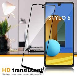 [ 3 Pack ] UniqueMe Screen Protector for LG Stylo 6 Tempered Glass [Full Coverage] Edge to Edge Protection [Case Friendly] -Black