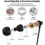 Docooler PTM D11 Wired in-Ear Earphones Stereo Gaming Headset Metal Headphones with in-line Control & Microphone for PSP iPhone iPad Android Smartphones Tablet PC Laptop