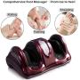 Giantex Foot Massager Machine Massage for Feet, Chronic Nerve Pain Therapy Spa Gift Deep Kneading Rolling Massage for Leg Calf Ankle, Electric Shiatsu Foot Massager w/ Remote, Burgundy