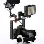 Movo SCG-30 Aluminum Alloy DSLR Camera Cage with Top Handle Grip - Camera Holder with Shoe Mount and 15mm Rod for DLSR Cameras