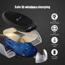 Wireless Car Charger Mount, PaiTree [Power Storage Technology] Automatic Sensor Car Phone Holder and Charger for Car Dashboard Air Vent, 10W Qi Fast Charging for iPhone 11 Pro Max/XS/XR, Samsung S10+