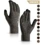 TRENDOUX Winter Gloves for Men and Women - Upgraded Touch Screen Anti-Slip Silicone Gel - Elastic Cuff - Thermal Soft Wool Lining - Knit Stretchy Material