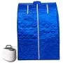 KUPPET 2020s Newest Portable Folding Steam Sauna-2L One Person Home Sauna Spa for Full Body Slimming Loss Weight w/Chair, Remote Control, Steam Pot, Foot Rest, Mat (Blue)… KUPPET 2020s Newest Portable Folding Steam Sauna-2L One Person Home Sauna Spa for Full Body Slimming Loss Weight w/Chair, Remote Control, Steam Pot, Foot Rest, Mat (Blue)…