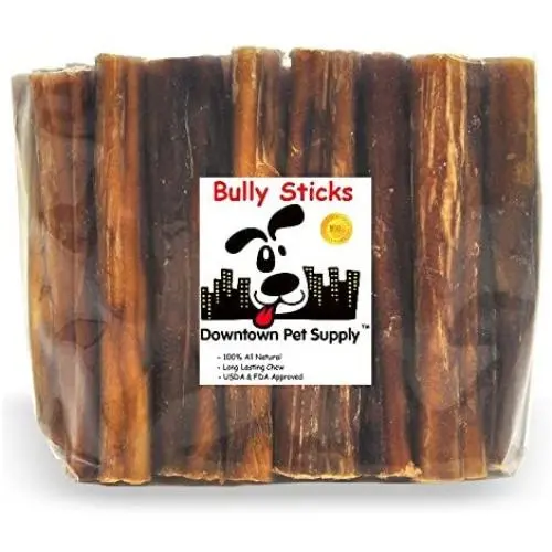 Downtown Pet Supply 4 inch Bully Sticks, Great Training Dog Treat Chews - Low Order Downtown Pet Supply 4 inch Bully Sticks, Great Training Dog Treat Chews - Low Order