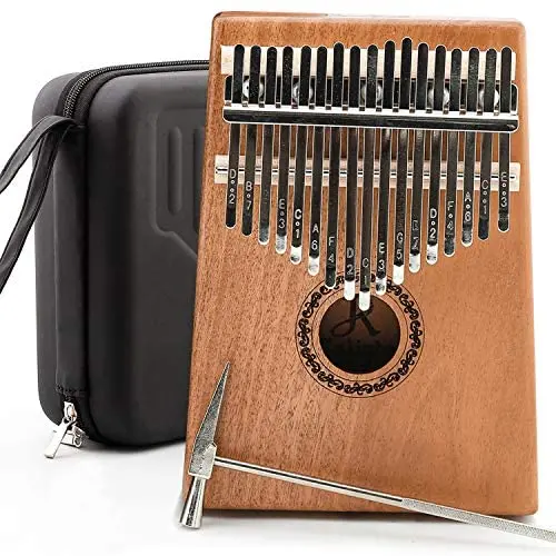 JDR kalimba 17 Keys Thumb Piano,Portable Mbira Finger Piano Gifts with EVA Waterproof Hard Protective Case,Tuning Hammer and Study Instruction JDR kalimba 17 Keys Thumb Piano,Portable Mbira Finger Piano Gifts with EVA Waterproof Hard Protective Case,Tuning Hammer and Study Instruction