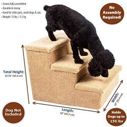 Penn-Plax 3-Step Carpeted Pet Stairs - Great for Cats & Dogs - Holds Up to 150 LBS