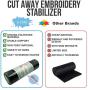 [Premium] Cutaway Embroidery Stabilizer 15” x 26 Yards, Cut-Away Stabilizer for Machine Embroidery with Free Pen & Scissors, Medium 70gsm Polymesh Stabilizer, Cut Away Embroidery Backing (Black)