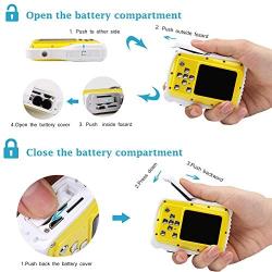 Smyidel Waterproof Mini Kid Camera High Definition 12MP HD 3M Underwater Swimming Digital Camera Camcorder 2.0 Inch LCD Display (Yellow)