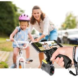 Fantaseal Ergonomic Action Camera Hand Grip Mount w/Smartphone Clip Compatible with Sony FDR X-3000V X1000VR HDR AS 300 AS-10/15 /20/30/50/100 Action Cam Nikon Keymission Hand Grip Handheld Holder
