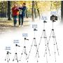 Phone Tripod,LINKCOOL 42" Aluminum Lightweight Portable Camera Tripod for iPhone/Samsung/Smartphone/Action Camera/DSLR Camera with Phone Holder & Wireless Bluetooth Control Remote - Silver
