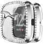 Landhoo Silver Hard Case Compatible with Fitbit Versa 2 Screen Protector Bling, PC case That Have Clarity PMMA Screen Protector and Shiny Diamond Bumper Overall Protective Cover for Women Watch.