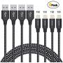 IWAVION iPhone Charger Cable, 4pack 3ft/1m Lightning Cable Nylon Braided iPhone Cable USB Sync Cord Fast iPhone Charging Cable for iPhone Xs Max X XR 8 7 6s 6 Plus SE 5 5s, iPad Mini/Air, iPod