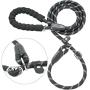 iYoShop 6FT Extremely Durable Slip Dog Rope Training Leash with Comfortable Padded Handle and Highly Reflective Threads Quality Slip Lead for Small Medium and Large Dogs, Black, Medium Large (6 FT)