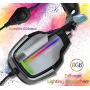 PS4 Headset PC Gaming Headset Stereo Surround Sound Over-Ear Gaming Headphones with Mic Breathing RGB Rainbow Light Noise Cancelling & Volume Control for Laptop (3.5mm Splitter Cable Included)