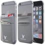 MONCA Credit Card [Double Secure] Holder Stick on Wallet Discreet ID Holder Lycra Spandex Card Sleeves [Lid & Pocket] iPhone 6s 7 Samsung Galaxy s8 and Blu Smartphones (Dark Grey)