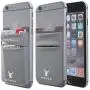 MONCA Credit Card [Double Secure] Holder Stick on Wallet Discreet ID Holder Lycra Spandex Card Sleeves [Lid & Pocket] iPhone 6s 7 Samsung Galaxy s8 and Blu Smartphones (Dark Grey)