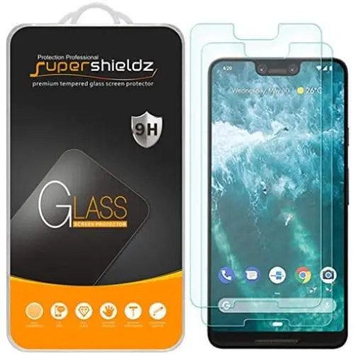 (2 Pack) Supershieldz for Google (Pixel 3 XL) Tempered Glass Screen Protector, 0.33mm, Anti Scratch, Bubble Free (2 Pack) Supershieldz for Google (Pixel 3 XL) Tempered Glass Screen Protector, 0.33mm, Anti Scratch, Bubble Free