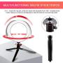 LED 10" Ring Light with Tripod Stand & Phone Holder，Adjustable LED Makeup Ring Light，10 Brightness Level & 3 Light Modes, Used for Live Streaming/Makeup/Photography (10 inches)