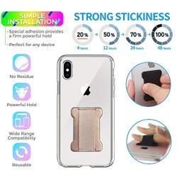 [2pc] Finger Strap Phone Holder - Ultra Thin Anti-Slip Universal Cell Phone Grips Band Holder for Back of Phone (Gold)