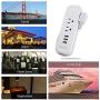 Small Power Strip with USB - NTONPOWER 2 Outlets 3 USB Portable Desktop Charging Station with 15 inches Wrapped Short Extension Cord, Travel Power Strip for for Hotel, Cruise, Home and Office - White