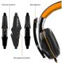 Gaming Headset,DLAND 3.5mm Wired Bass Stereo Noise Isolation Gaming Headphones with Mic for Laptop Computer, Cellphone, PS4 and so on- Volume Control (Black and Orange)