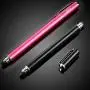 Bargains Depot (2 Pcs) [New Upgraded][0.18-inch Small Tip Series] 2-in-1 Stylus/Styli 5.5-inch L with 10 Replacement Rubber Tips -Black/Pink