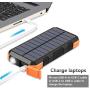 Solar Charger 26800mAh Hiluckey 18W Power Bank with 3.0A Outputs USB C Waterproof Battery Pack for Smartphones, Tablets, MacBook