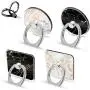 YDY 4 Pack Cell Phone Ring Holder, Transparent Finger Kickstand 360°Rotation Phone Ring Grip for Smartphone, 4 Silver(2 Round+2 Square) (Marble) YDY 4 Pack Cell Phone Ring Holder, Transparent Finger Kickstand 360°Rotation Phone Ring Grip for Smartphone, 4 Silver(2 Round+2 Square) (Marble)