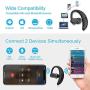 YUWISS Bluetooth Headset [36Hrs Playtime, 2 Batteries, V4.2] Wireless Bluetooth Earpiece for Cell Phone Noise Canceling Car Earbuds Headphones with Mic Compatible with iPhone Samsung Android (Black)