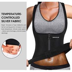 Burvogue Sauna Sweat Vest for Women Waist Trainer Corset Workout Tank top Cincher Slim Shaper Shirt