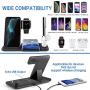 5 in 1 Wireless Charging Station for Apple Watch 5 Airpods Pro, Xperg Fast Wireless Charger Stand Dock Compatible with iPhone SE 11 Pro Max Xr X Xs Max/Samsung Note 10 S10 / Qi-Certified Phones