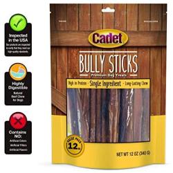 Cadet Bully Sticks Premium Natural Single Ingredient Long Lasting High Protein Dog Treats